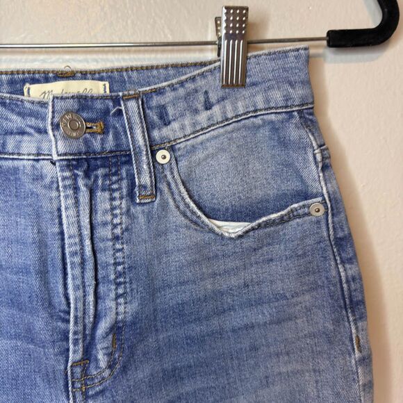 Madewell The Perfect Vintage Distressed Straight Light Wash Denim Jeans Size 25 - Picture 3 of 15